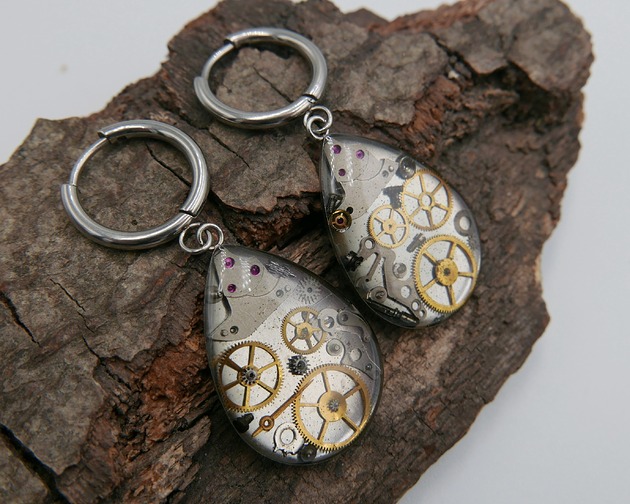 kolczyki z żywicy Mechaniczne kolczyki 332