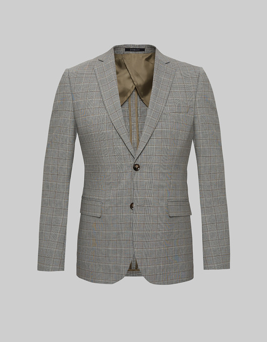 marynarki męskie Marynarka szara w kratę do zestawu caronia classic fit