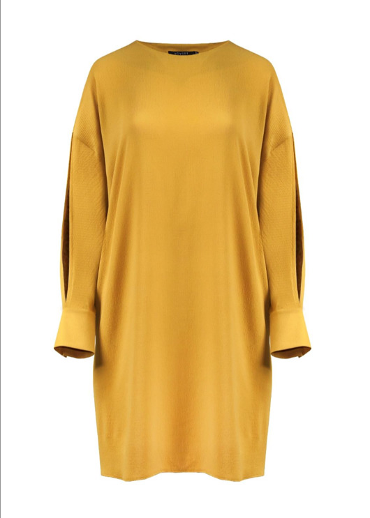 sukienki midi damskie Sukienka Quala Musztardowa Onesize
