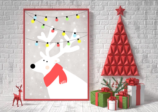 PLAKAT zimowy Plakat świąteczny  black dot studio