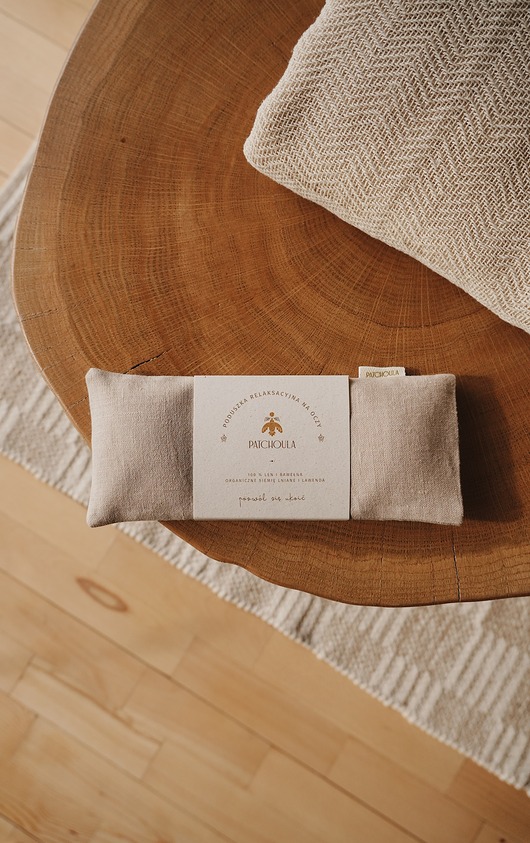 opaski na oczy Lniana poduszka relaksacyjna na oczy  Tahini