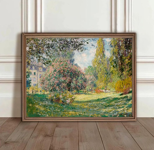 plakaty PLAKAT Monet, ogród obraz, sztuka ścienna, pejzaż