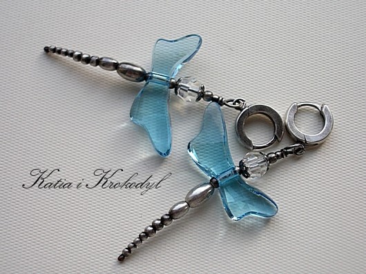 kryształ Swarovski - ważki aqua Katia i krokodyl