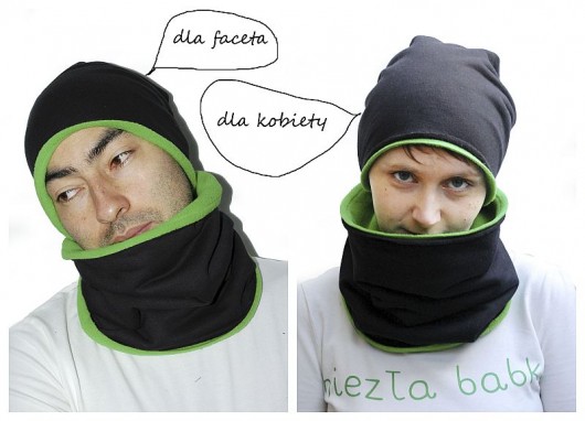 Czapencja czarno zielona - basic. Lamama