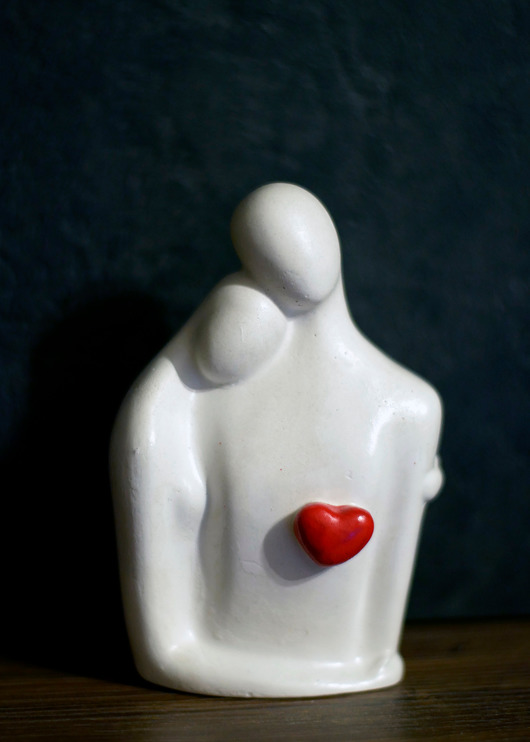 figurki i rzeźby Rzeźba z gipsu, Jesteś Moim Skarbem, biała, wys. 13,2 cm