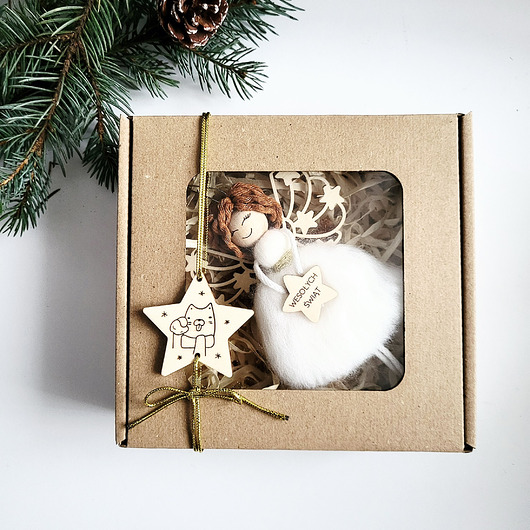 ozdoby choinkowe Aniołek- Zawieszka bombka Świąteczna Na Choinkę - gotowy mały prezent