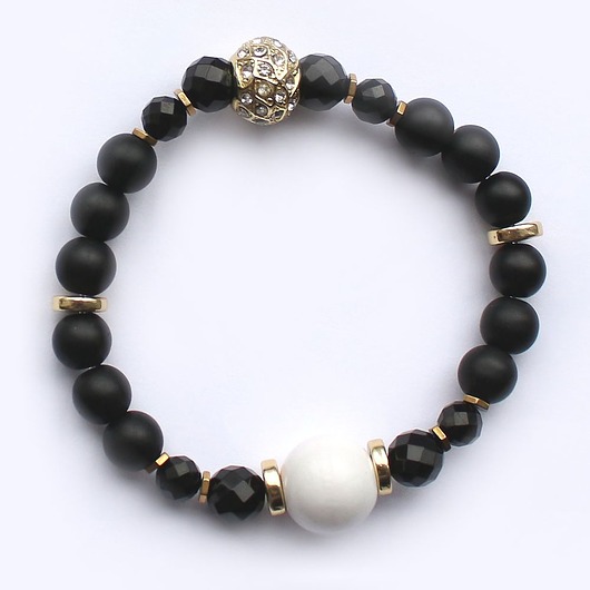 bransoletki z kamieni naturalnych Stabilność i ochrona - Onyks i hematyt