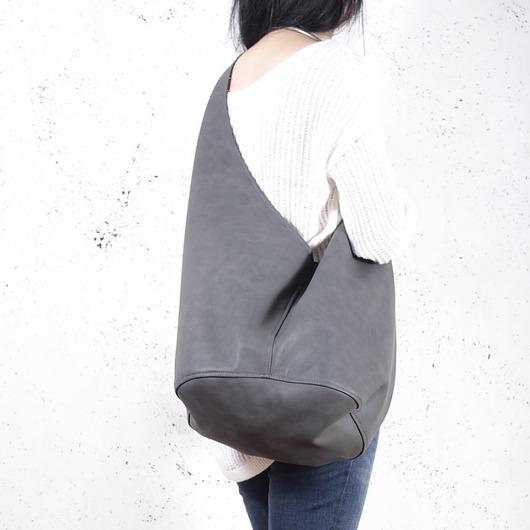 Short Boogi Bag grafitowa / torebka hobo / boho hairoo