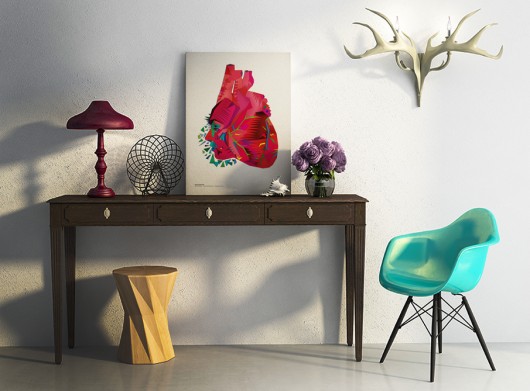 PLAKAT A2. Love is my heart typohole