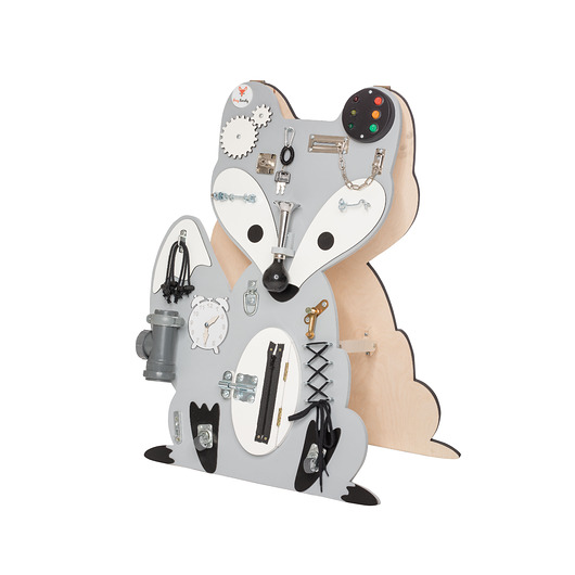 zabawki - inne Szary lisek stojak tablica manipulacyjna