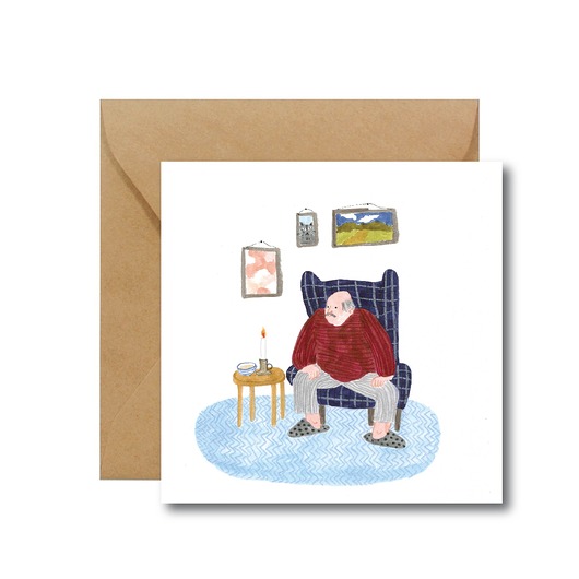 kartki okolicznościowe - wydruki Kartka na Dzień Dziadka Dziadek w fotelu  Hi Little