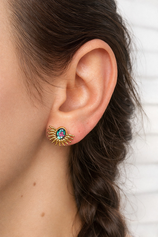 kolczyki z żywicy Kolczyki rozbłysk słońca