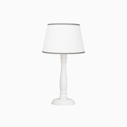 Lampka nocna biała z szarą lamówką Roomee Decor