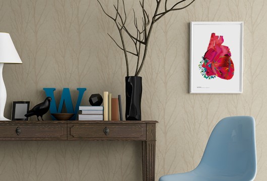 PLAKAT A3. Love is my heart typohole