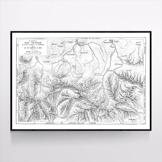 Plakat TATRY MAPA 30x40 CM MUKKO