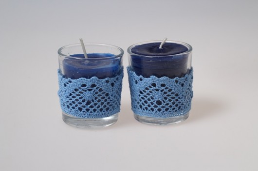 Świeczki z koronką Nikka handmade