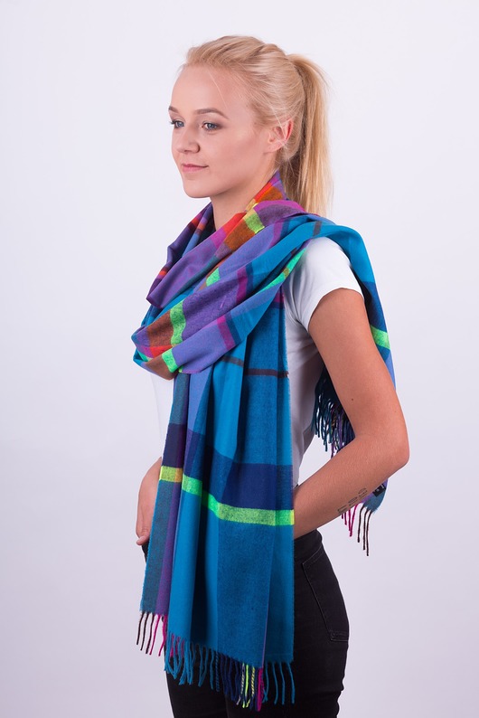 Szalik Damski -25% w kratę AKADEMIA STYLU
