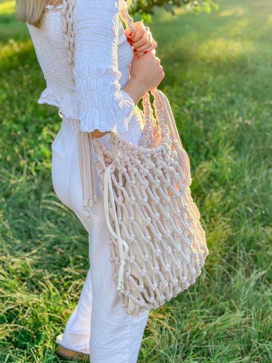 torby na ramię Torebka pleciona shopper bag / torba makrama Ginosa