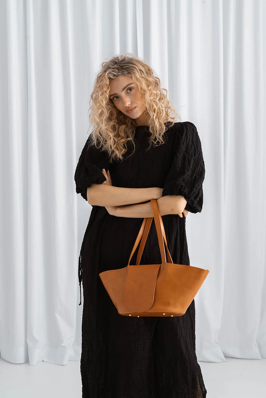 torebki do ręki Torebka Skórzana Miss O'Leather Baguette brązowy