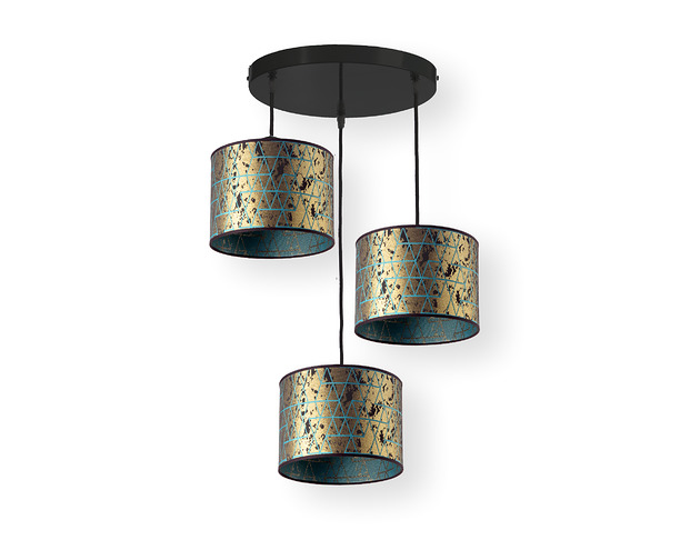lampy wiszące Lampa Wisząca Sufitowa Glamour Złoty Abażur