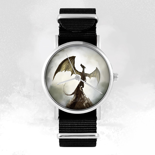 zegarki unisex Zegarek - Smok cienia - czarny, nylon, unisex