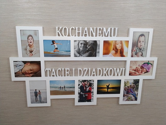 ramki na zdjęcia Multirama ramka na zdjęcia z napisem  Kochanemu Tacie i Dziadkowi 12 zdjęć