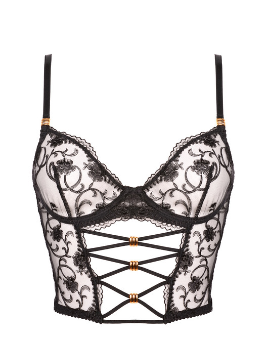 biustonosze damskie Koronkowy półgorset bralette Black Moon