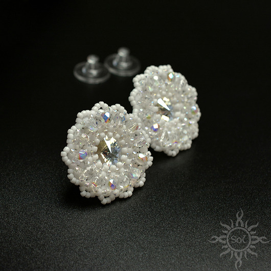 Blanche,ślubne kolczyki z kryształami Swarovski Sol