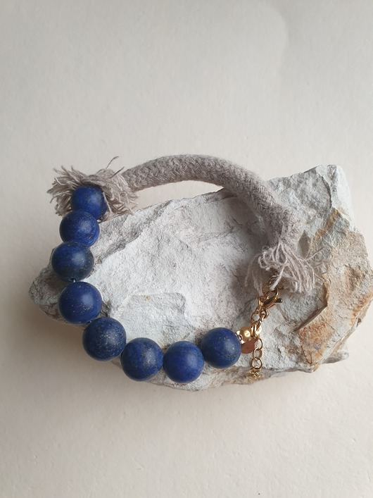 bransoletki z kamieni naturalnych Bransoletka WĘZŁY z kulkami lapis lazuli