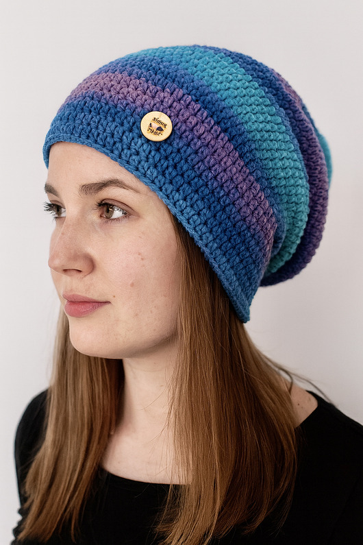 czapki damskie Kolorowa czapka całoroczna przejściowa cienka all season uniwersalna M/L