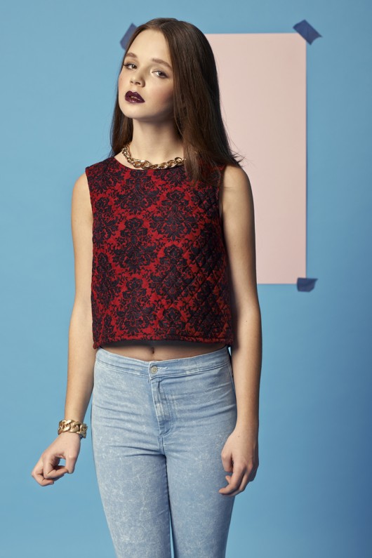 red quilted vest Follow the thread