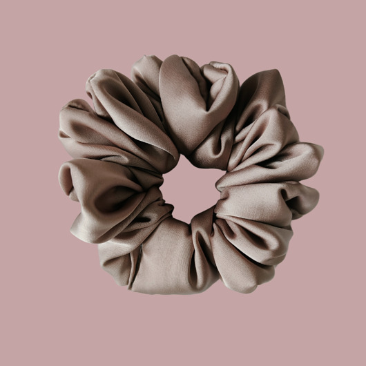 gumki do włosów Satynowa gumka satynowa scrunchie owijka frotka mokka MAXI