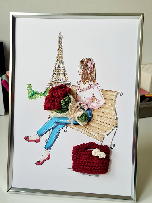 grafiki i ilustracje Kolaż Paryskie Róże