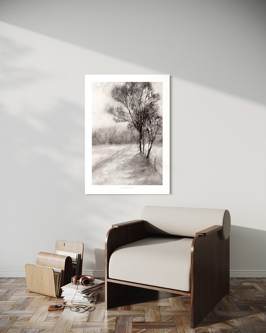 grafiki i ilustracje Pejzaż, print 30x40 cm