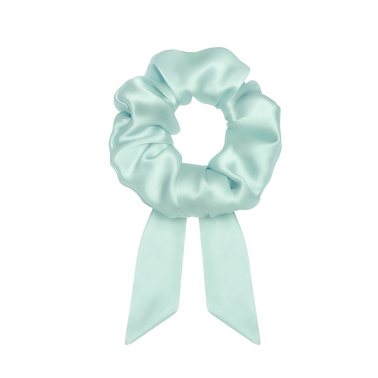 gumki do włosów Scrunchie jedwabna maxi z wstążką - mint