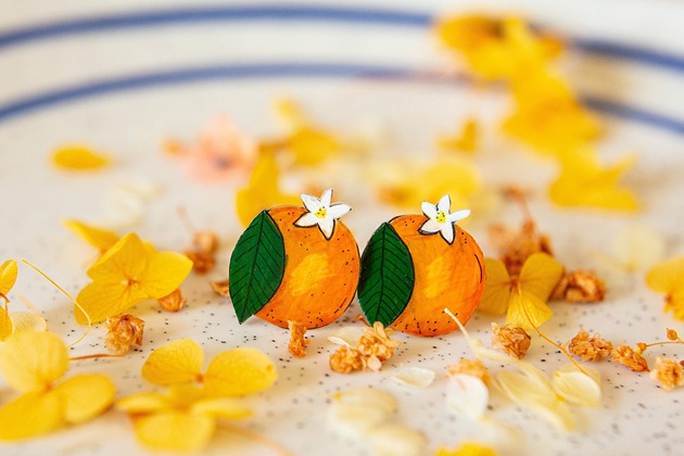 klipsy Klipsy pomarańcze