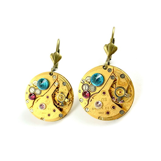 kolczyki pozłacane Kolczyki pozłacane - GOLDEN TREASURE - turkus