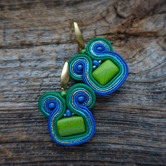 kolczyki soutache Kolorowe  kolczyki soutache