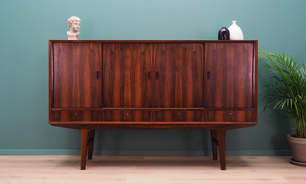 komody i szafki Highboard palisandrowy, duński design, lata 70