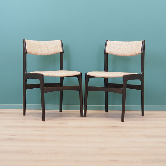 krzesła Komplet dwóch krzeseł dębowych, duński design, lata 70, produkcja: Dania