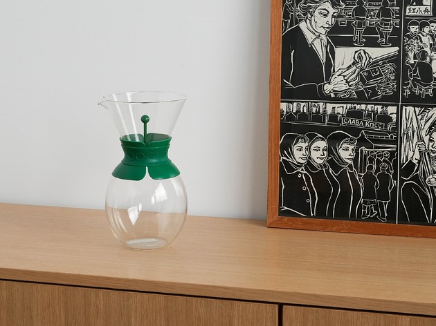 czajniki i dzbanki Szklany przelew kawowy, duński design, lata 80, produkcja: Bodum