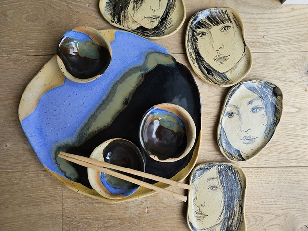 patery i talerze Ceramiczny zestaw do sushi dla 4 osób