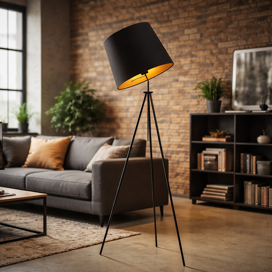 lampy podłogowe Lampa stojąca do sypialni OSLO GOLD na 3 nogach w stylu skandynawskim
