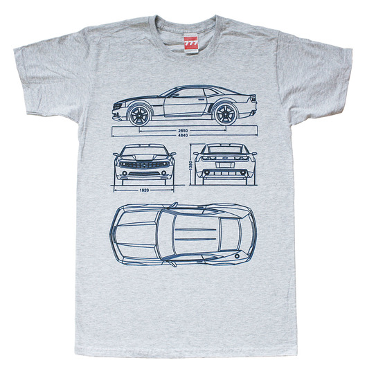 t-shirty męskie Koszulka CHEVROLET Camaro NEW GRAY tshirt