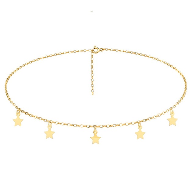 chokery Choker łańcuszkowy z gwiazdkami