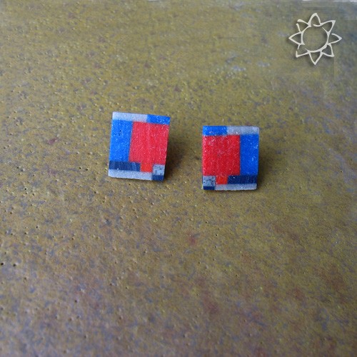 ECO MOZAIKA- kolczyki na sztyft KOS jewellery