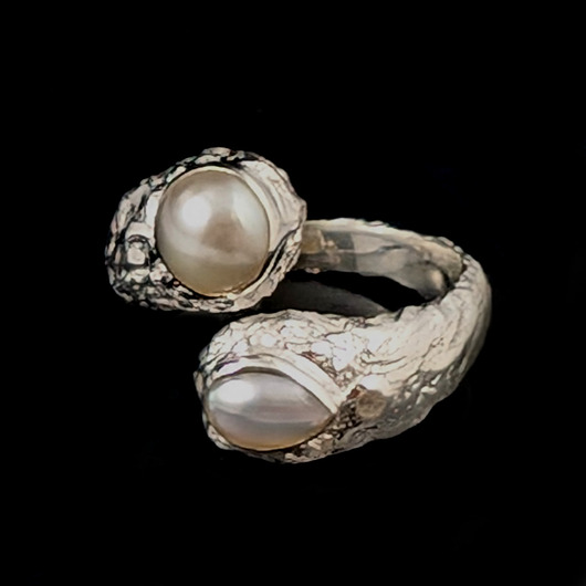 pierścionki srebrne Pierścionek perłowe siostry