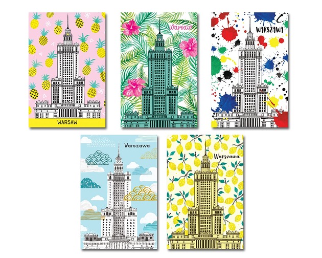 Zestaw pocztówek PAŁAC KULTURY WARSZAWA LOVE POLAND DESIGN