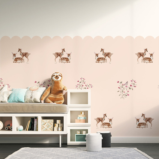 naklejki ścienne do pokoju dziecka Naklejka Lamperia-jelonki-pink