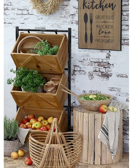 kosze do przechowywania Stojak Metalowy ze Skrzyniami na Owoce Frutta